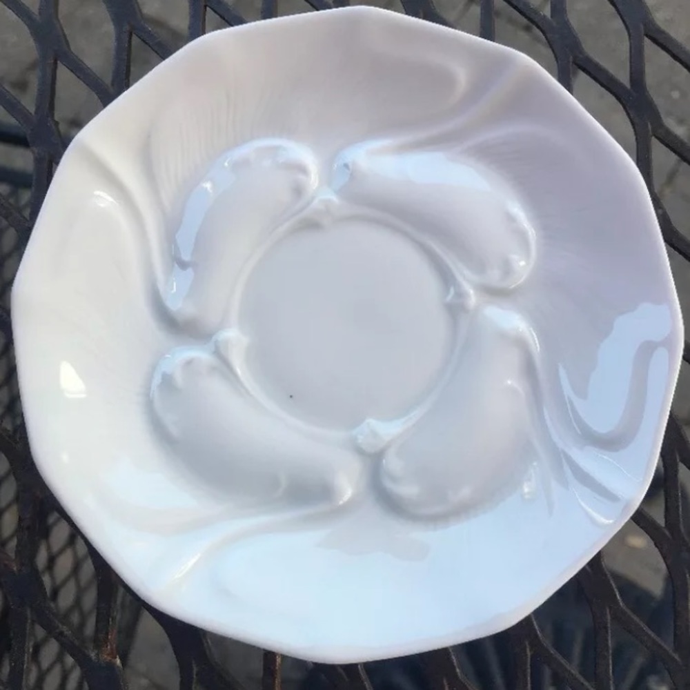 Giraud Limoges Espresso Saucer Embossed Andre’ Giraud Vintage